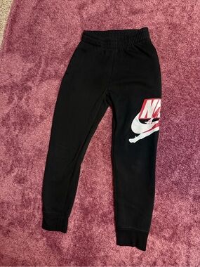 Jordan Kids Black Sweatpants with White and Red Logo